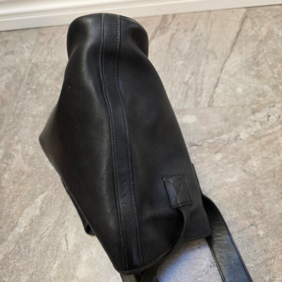 VTG Dooney and Bourke Black leather 2 Handle Tote Panama Collection 1980's - Picture 7 of 16